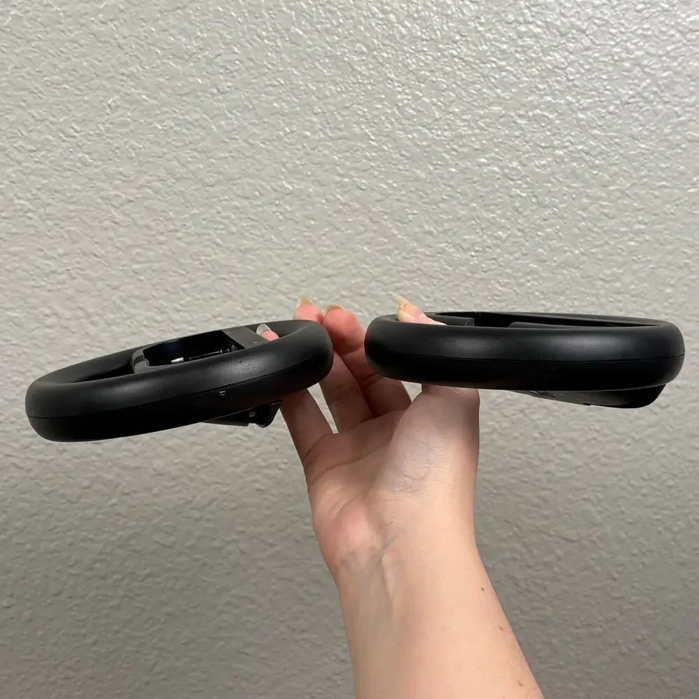 Set of 2 Wii Switch Black Steering Wheels for Joycon Controllers Racing Game
